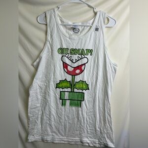 Nintendo White Tank Top with Oh Snap Design